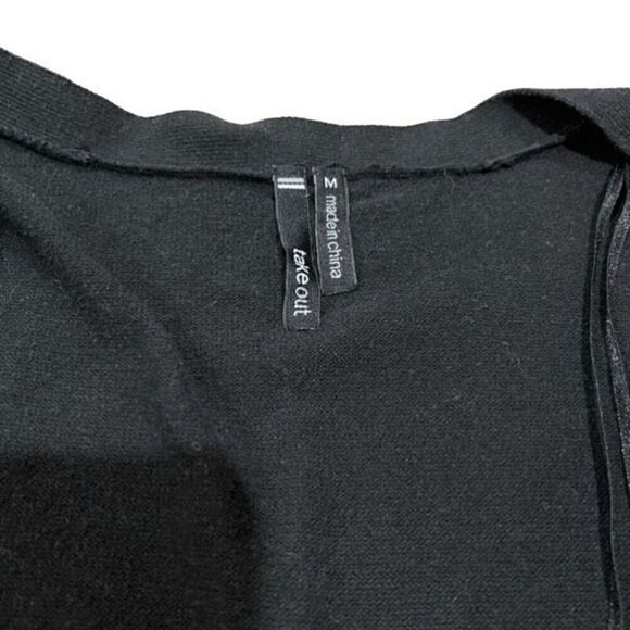 Take Out Black Half Length Cardigan Sweater Junior’s Medium - Picture 3 of 4